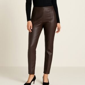 J.Jill Vegan Leather Pull On Pants Brown M